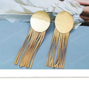 Lange baumelnde Gold-Metallkette-Quasten-Ohrringe, hochwertige Modeschmuck-Accessoires für Frauen im Großhandel