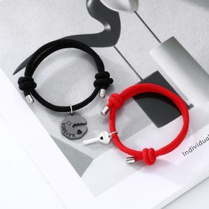 Link Chain Fashion Key Lock Couple Bracelet A Pair Of Men And Women Splicing Simple Bracelets Hand-made Valentine's Day Jewelry Kent22