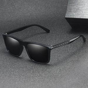 Óculos de sol retângulo moderno polarziado para homens motoristas vintage Óculos de sol pretos polares Marca de proteção UV Eyewear