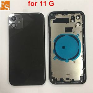 Para iphone 11 11 pro 11 12 pro max 8 8p x xr xs xsmax volta habitação capa de bateria traseira porta habitação caso com quadro médio 2023