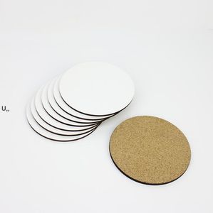 5 Style Drinkware Sublimation Blanks Round Cups Wood Coasters Table Mats MDF Hardboard Coaster Heat Insulation Thermal Transfer Cup CCE13558