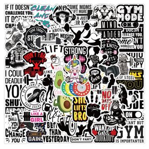 50Pcs/Lot The Fitness stickers workout exercise Inspiring phrases Graffiti Kids Toy Skateboard Phone Laptop Luggage Sticker Decals