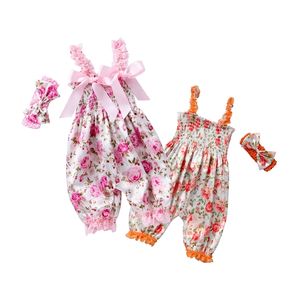 Babany Bebe född Baby Lace Bloomer Polyester Romper Girls Clothes Summer Backless Jumpsuit POGRAPHY COSTYM 220707