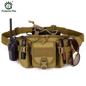 Waterproof Nylon Men Fanny Pack Tactical Military Army Waist Bag Hiking Outdoor Camping Shoulder Bum Belt Bum Sport Chest Bags 201119