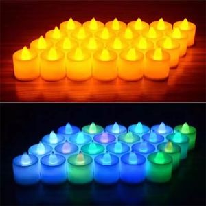 24 PZ Senza Fiamma LED Candela Elettronica Tea Light Batteria Powe Luce Romantica Festa di Compleanno Decorazione Della Casa 220527