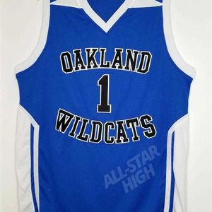 SJZL98 # 1 Damian Lillard Retrocesso High School Basketball Jersey Oakland Wildcats Personalizado Retro Esportes Bordado Personalizar Qualquer Nome E
