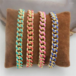 Link Chain 5pcs/lot Design Adjustable Plated Bracelet Colorful Enamel Component Beauty Jewelry Wholesale