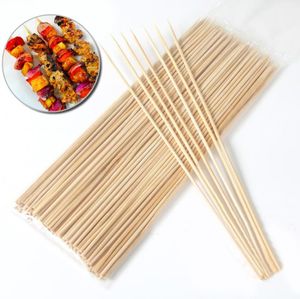 Disposable Natural Bamboo Skewers Sticks BBQ Tools Barbeque Fruit Kabob Fondue Roasting-Fork 40cm x 4mm Twister Cotton Floss-Sticks SN4304