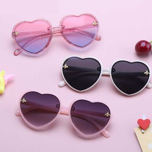 Herz Shap Kinder Sonnenbrille Kinder Retro Nette Rosa Cartoon Sonnenbrille Rahmen Mädchen Jungen Baby Sonnenbrille UV400 Brillen Großhandel