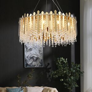 Luksusowe złote lampy żyrandola do salonu nowoczesna sypialnia LED kryształ wiszący oświetlenie jadalnia Wyspa Kuchnia Dekor