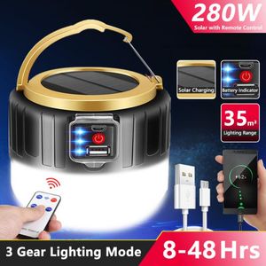 60/190 W/280W LAMPE Słoneczne LED USB ładowne światła awaryjne przenośna lampa namiotu zewnętrznego silne światło kempingowe światło kempingowe