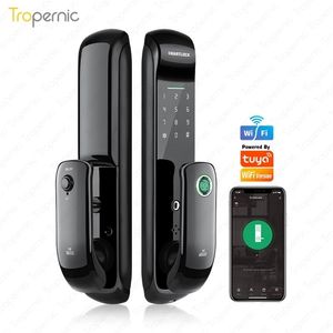 Tuya Home Electronic With WiFi Biometric Fingerprint Smart Door Lock Digital Password APP Unlock Security Protection 220704