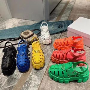 Wholesale rubber soles for sandals resale online - 2022 Designer Sandals Foam Rubber Slippers Retro Beach Loafers Thick Soled Gear Shoes Ladies Heighten Platform Round Toe Sandal213j