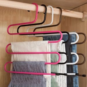 Type S Iron Non-slip Hangers Clothes Towel Tie No Trace Storage Hanger Wardrobe Pants Scarf Tidy Racks Home Storage Tool BH6421 WLY