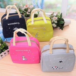 Cartoon Animais Bolsas de lancheira Mulheres portáteis Thermo Cooler Bags Thermal Food Picnic Kids Girl Lunch Isolle Box Bag 201015