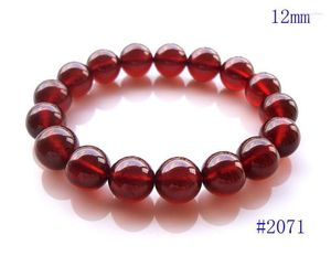 Andra naturliga orange granat runda pärlor armband kvinnor man smycken tillbehör bröllop fester present wynn22