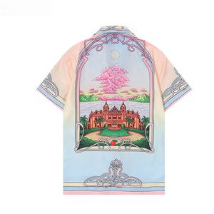 23Ss Casablanc-S Sport Knit Rabbit Silk Mens Designer Shirts Hawaiian Short Sleeved Men Slim Fit Dress Shirt Variety