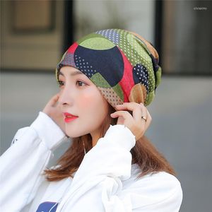 Beanie/Skull Caps Fashion Turban Hat Thin Beanie Headgear Spring Autumn Hats For Women Sport Running Cap Ladies Cotton Beanies Oliv22