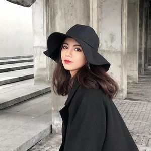 Wide Brim Hats Fashion Summer Sun For Women Ladies Foldable Large Floppy Beach Hat Canvas Solid Caps GiftsWide