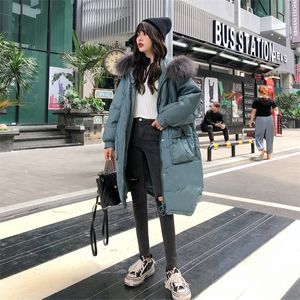 fashion winter down jacket long overtheknee big yards heavy hair loose fat women cottonpadded clothes coat 220801