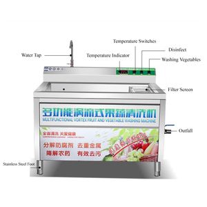 Lavatrice per verdure multifunzione automatica per frutta da mensa dell'hotel Macchina per la pulizia a correnti parassite di verdure commerciali in acciaio inossidabile 220V