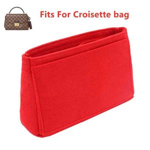 Para inserção de bolsas Croisette Inserir bolsa interna bolsa portátil bolsa de cosméticos maquiagem Organizer caixa de armazenamento h220429