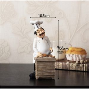 Creative resin cook kitchener chefs decoration fashion chef decor bar showcase restaurant cafe cake shop display figure statue Y200106