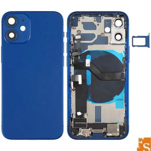 Komplett mit Teilen. Rückseitiges Gehäuse für iPhone 11 12 Pro Max 11PRO X XS XSMax XR 8G 8Plus. Komplette Batterieabdeckung, hintere Tür, mittlerer Rahmen, Chassis mit Flexkabel