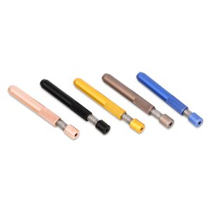 Metal One Hitter Bat Spring 80MM Aluminum Smoking Herb Pipe Cigarette Dugout Pipes Tobacco Accessories Wholesale Mix Color