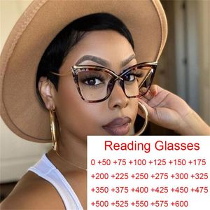 Solglasögon unika överdimensionerade leoaprd kattögon läsningsglasögon kvinnor stor ram vintage presbyopia clear anti blå ljus 2 4 leesbrilsunglasses