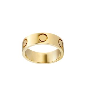 Moda Lüks nişan yüzüğü tasarımcı takı Elmas gül altın 4mm ince paslanmaz çelik kadınlar için 3 elmas erkek gümüş yüzük Çiftler vida tasarım boyutu 6