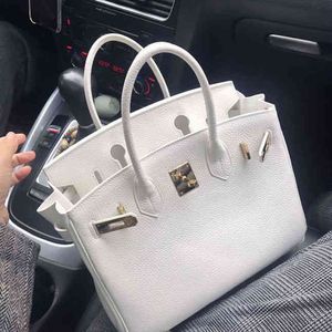 Leather Herme Birkins Designer Bags White Lady's Bag Fairy's Bag Lady's Handbag One Shoulder Messenger Bag Cz on Sale