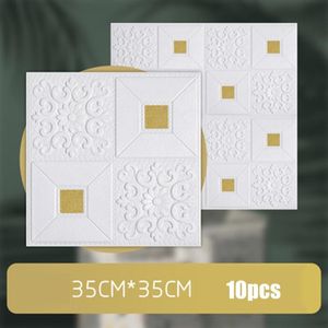 Duvar Çıkartmaları 10 PCS 3D Kiremit Sticker Yapıştırıcı Duvar Kağıdı Desen PE Köpük Panel Tavan Oturma Odası TV Arka Plan Dekorwal