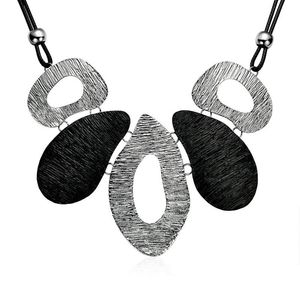 ingrosso Chokers Per-CHOKERS BOHO Big Metal Geometric Geometric Chunky Collana Dichiarazione Maxi Jewelry for Women Black Leather Chain XL751 Ssichokers