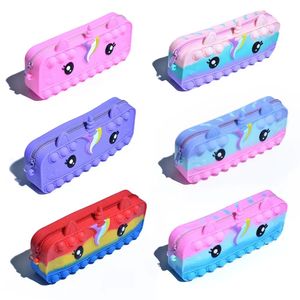 Decompression Toy Pencil Case School Pouch Simple Stationery Cosmetic Bag Cute Coin Purse Wallets Craft Bags