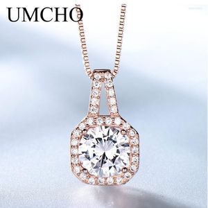 Solid 925 Sterling Silver Pendants Halsband för kvinnor Elegant Fashion Wedding Anniversary Rose Gold Color Fine Jewelry Chains Morr22