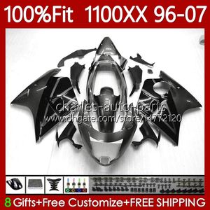 Injection Body For HONDA CBR1100 Black grey CBR 1100XX 1100 XX CC 114No.109 Blackbird CBR1100XX 1996 1997 1998 1999 2000 2001 2002 2003 2004 2005 2006 2007 Fairing