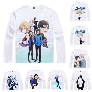 Herr t-shirts coolprint anime skjorta yuri på is multi-stil långärmad katsuki seger nikiforov cosplay motivs kawaii tröjor