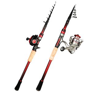 Portable Telescopic Fishing Rods Carbon Fiber Power M Spinning Casting Fishing Rod Lure Fishing Tackle 2.1M 2.4M 2.7M 3.0M