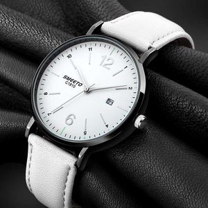 Smeeto Fashion Ultra-thin Waterproof Men's Belt Calendar Sport quartz watch