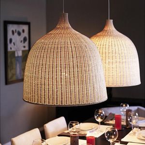 Pendellampor sydostasien bambu lampor rotting vävning café matsal bar lampa hem dekor lantlig stil loft hängande lyktorden