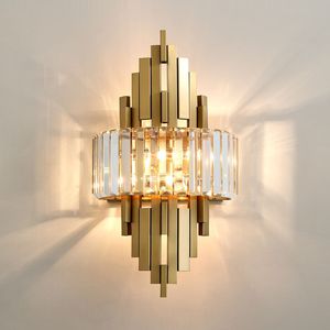 Wall Lamp Luxury Crystal Gold Bedroom Bedside Lamps New Sconce Living Room Decoration Light Fixture Home Decor Parlor Wall Lights