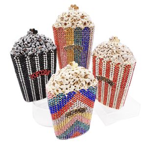 Luxe designer popcorn avondtassen Luxe kristallen feestportemonnee Trouwtassen Kleurrijke clutch bags SC997 220621