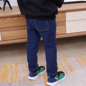 Fashion Autumn Winter Fleece Fross Warm Boys Baby Girl menino Jeans infantil LJ201203