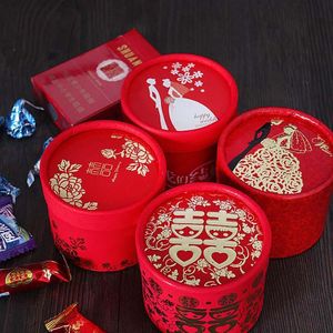 Rotes Geschenkpapier im chinesischen asiatischen Stil, Glück, Hochzeit, Gastgeschenke und Geschenke, Box-Paket, Braut, Bräutigam, Party, Süßigkeiten