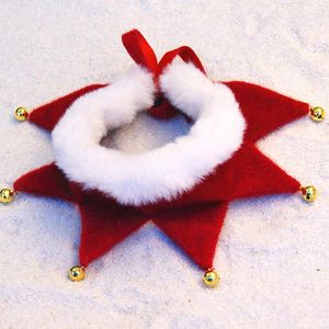 Hundehalsbänder, Leinen, Weihnachten, Sternform, Katze, Plüschschal, gestrickter Lätzchenkragen, verstellbares Haustier-Halstuch, Speichelhandtuch, Weihnachtsdekoration, Hund