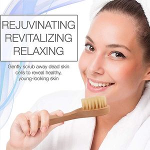 Sublimering naturlig borste exfoliering badborste fett borttagning dusch bbrush trä massage långt trä handtag torr borstning