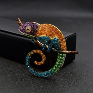 Rhinestone Lizard Brooches For Women Chameleon Brooch Pin Animal Design Pins Fashion Jewelry gift 3 Colors