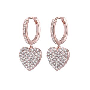 Hoop & Huggie Gold Color Small Earrings Trendy Cute CZ Zircon Heart For Women Jewelry Boucle Doreille Femme 2022 Gifts