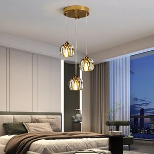 Crystal Pendant Lamp för vardagsrummet sovrum hotell matsalslampor justerbar höjd g9 lyster inomhusljus